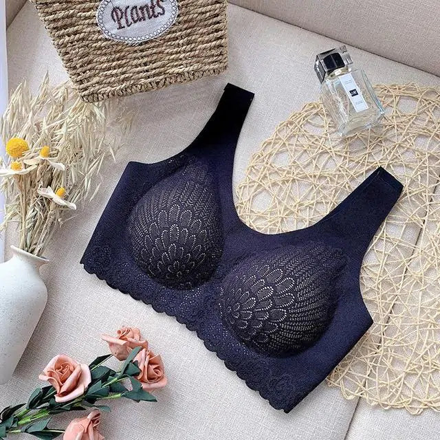 Seamless Soft Lace Bra Women Natural Latex Bra